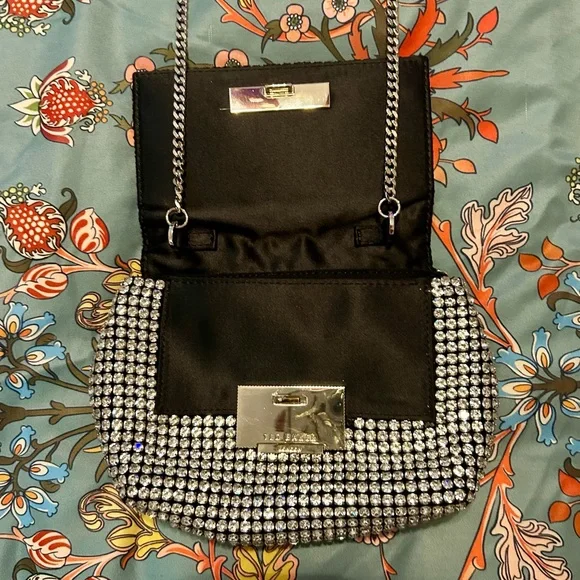 Brand New! Ted Baker London Black and Rhinestone Crossbody Bag - Picture 3 of 8
